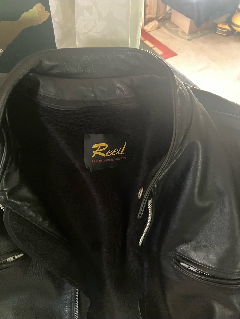 REED LEATHER RIDING JACKET,, CAFE RACER - Picture 6 of 7